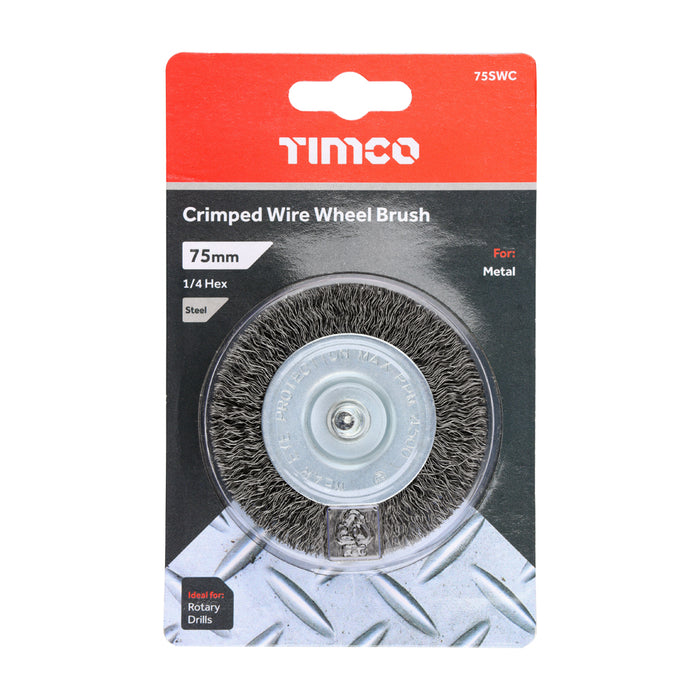 Drill Wheel Brush - Crimped Steel Wire