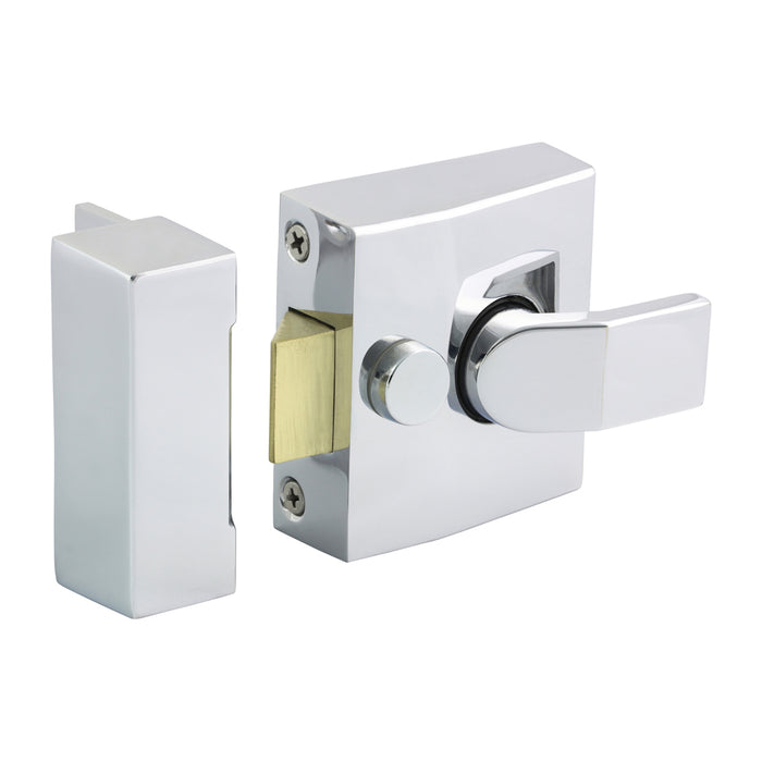 Narrow Style Nightlatch - Chrome