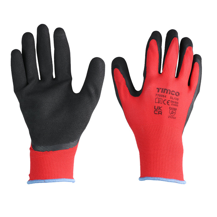 Toughlight Grip Gloves - Sandy Latex Coated Polyester - Multi Pack