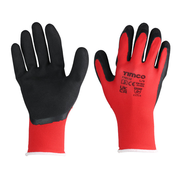 Toughlight Grip Gloves - Sandy Latex Coated Polyester - Multi Pack