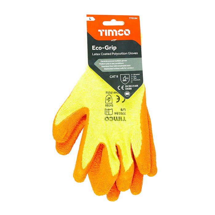 Eco-Grip Gloves - Crinkle Latex Coated Polycotton