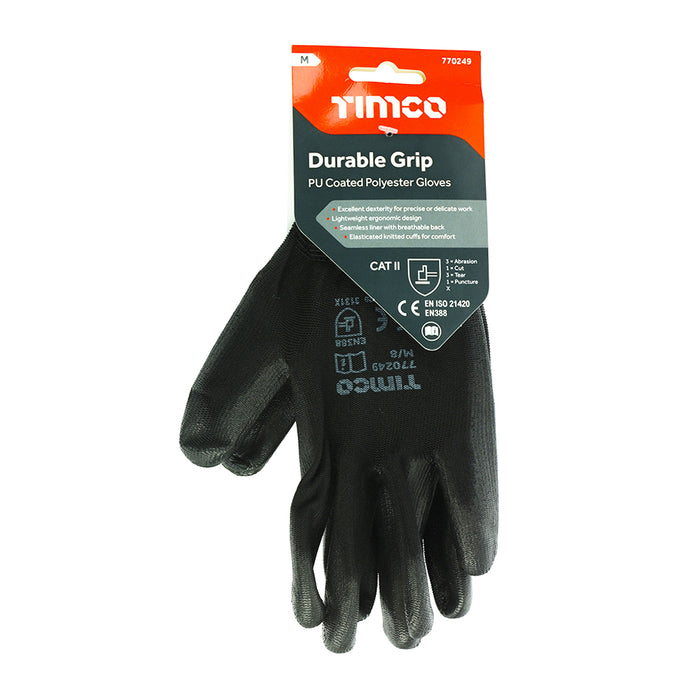 Durable Grip Gloves - PU Coated Polyester