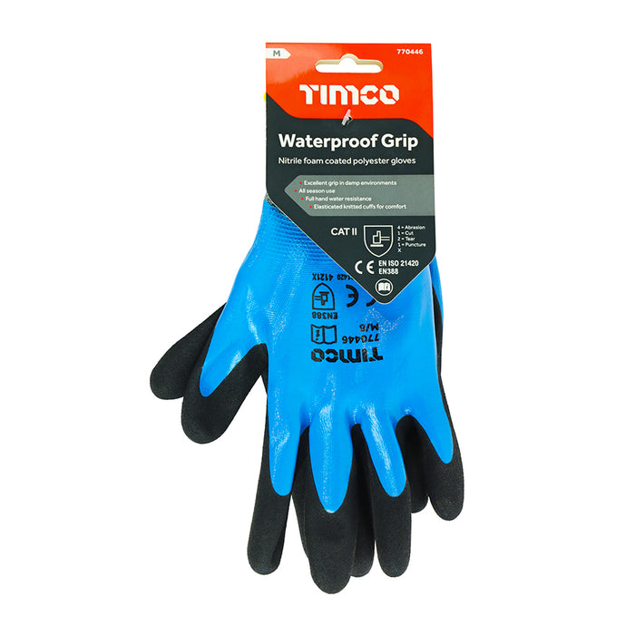 Waterproof Grip Gloves - Sandy Nitrile Foam Coated Polyester