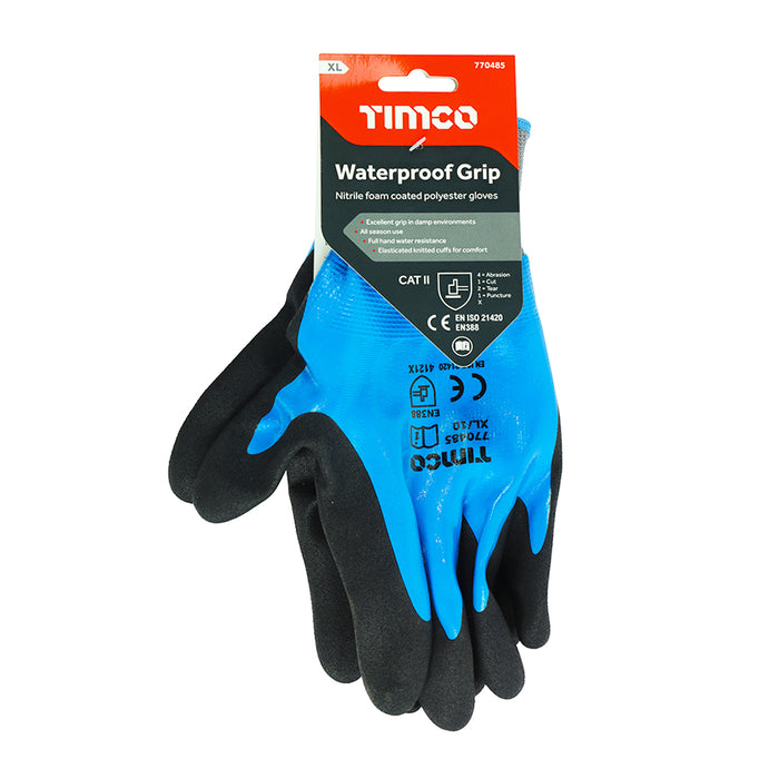 Waterproof Grip Gloves - Sandy Nitrile Foam Coated Polyester