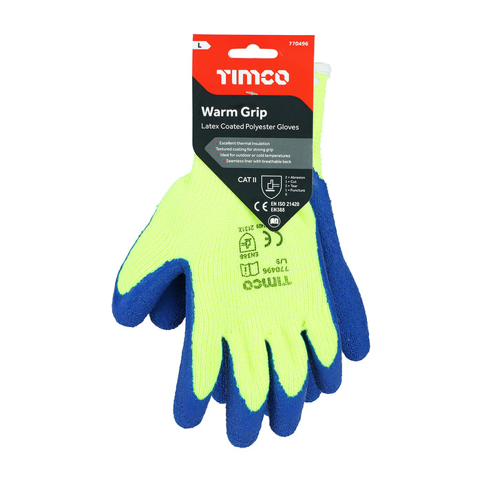 Warm Grip Gloves - Crinkle Latex Coated Polyester