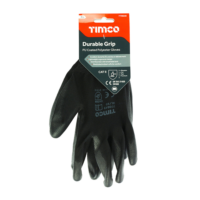 Durable Grip Gloves - PU Coated Polyester