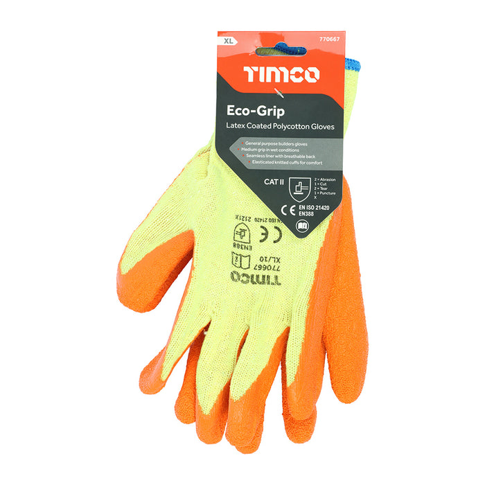 Eco-Grip Gloves - Crinkle Latex Coated Polycotton