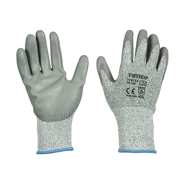 Medium Cut Gloves - PU Coated HPPE Fibre with Glass Fibre