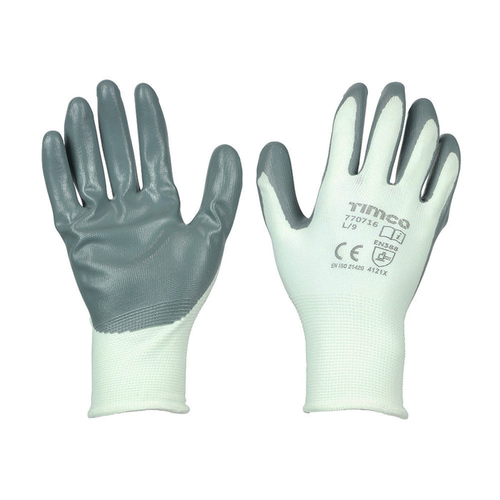 Secure Grip Gloves - Smooth Nitrile Foam Coated Polyester