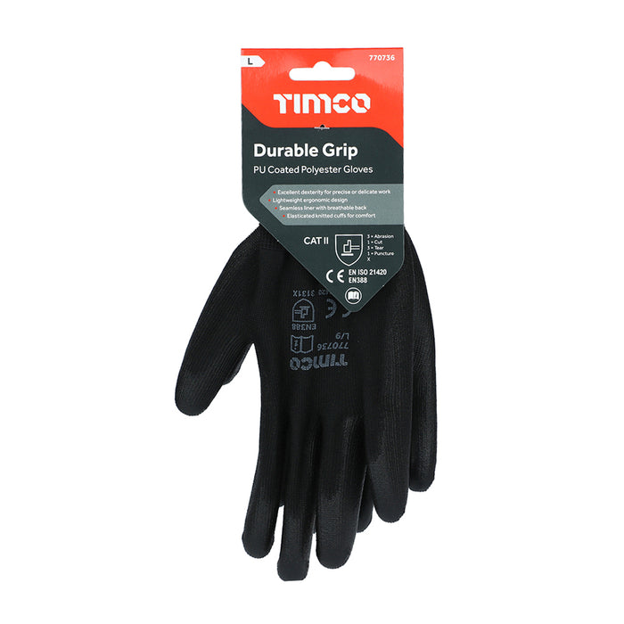 Durable Grip Gloves - PU Coated Polyester