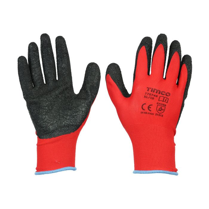 Light Grip Gloves - Crinkle Latex Coated Polyester