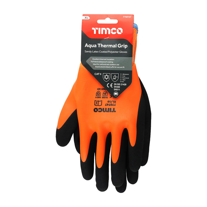 Aqua Thermal Grip Glove - Sandy Latex Coated Polyester