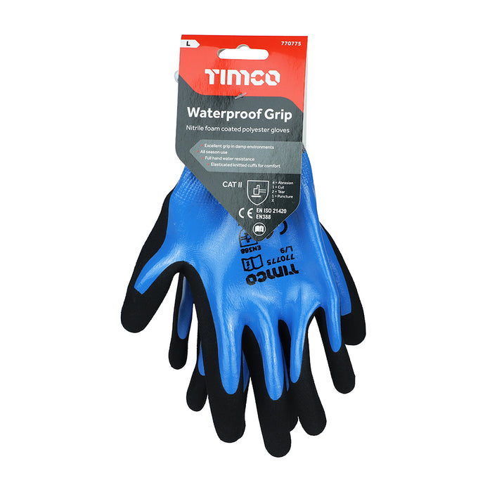 Waterproof Grip Gloves - Sandy Nitrile Foam Coated Polyester