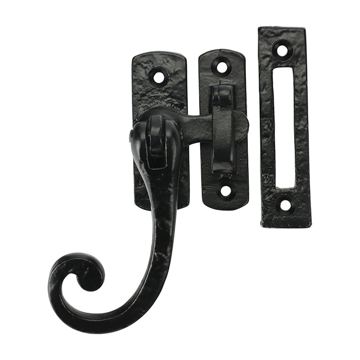 Curly Tail Casement Fastener - Antique Black