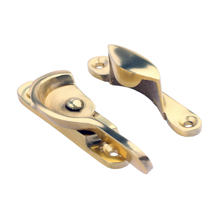 Fitch Pattern Sash Fastener - Polished Brass