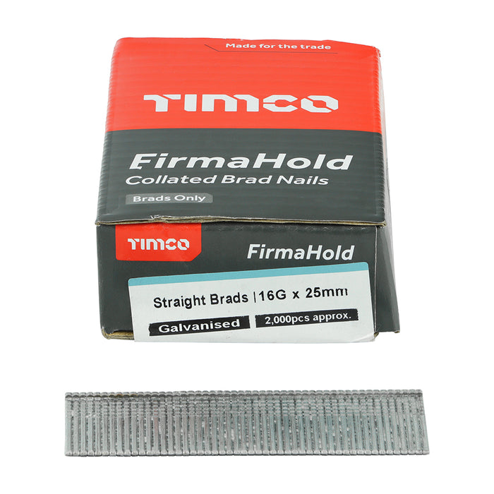 FirmaHold Collated Brad Nails - 16 Gauge - Straight - Galvanised