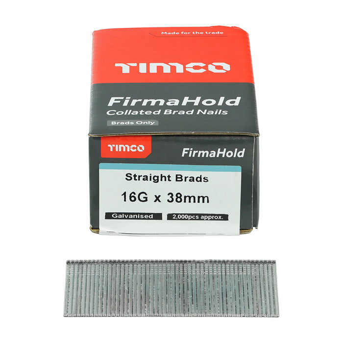 FirmaHold Collated Brad Nails - 16 Gauge - Straight - Galvanised