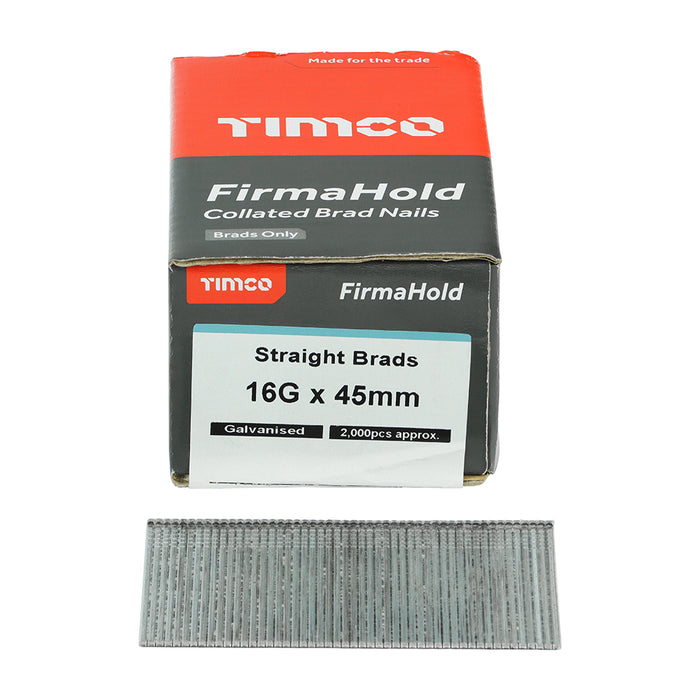 FirmaHold Collated Brad Nails - 16 Gauge - Straight - Galvanised