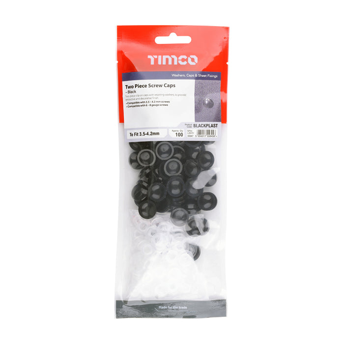 Two Piece Screw Caps - Black