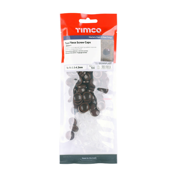 Two Piece Screw Caps - Brown