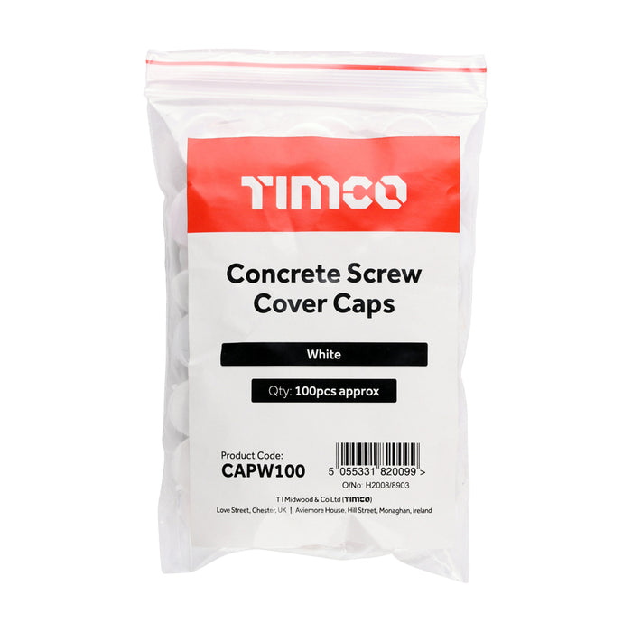 Concrete Screw Cover Caps - White