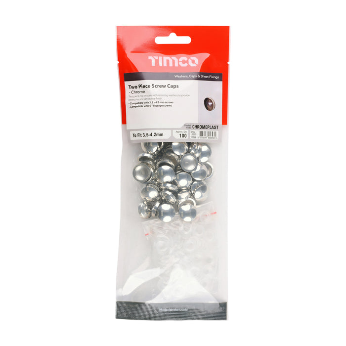 Two Piece Screw Caps - Chrome