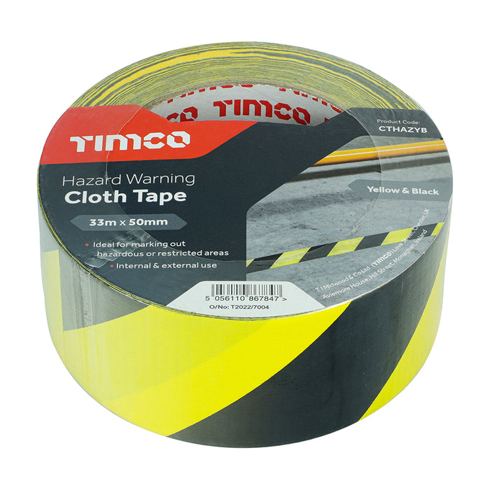 Hazard Warning Cloth Tape - Yellow and Black