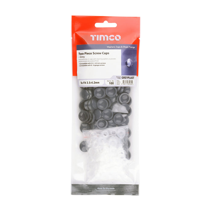 Two Piece Screw Caps - Grey