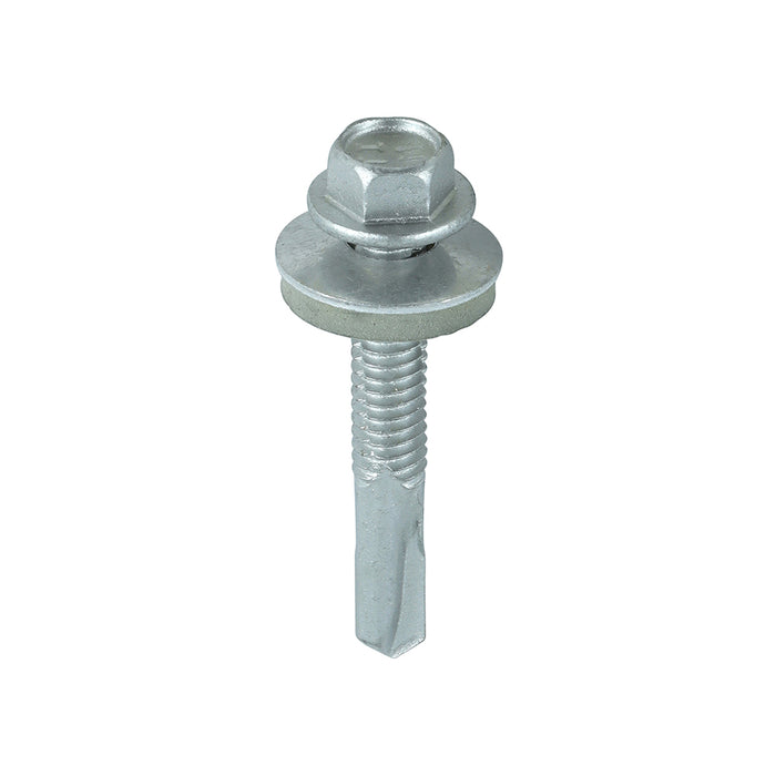 Metal Construction Heavy Section Screws - Hex - EPDM Washer - Self-Drilling - Exterior - Silver Organic