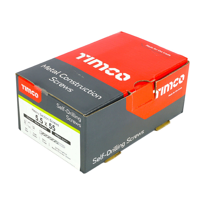 Metal Construction Heavy Section Screws - Hex - Self-Drilling - Exterior - Silver Organic