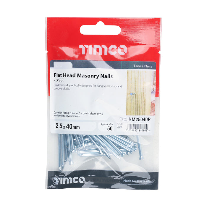 Masonry Nails - Zinc