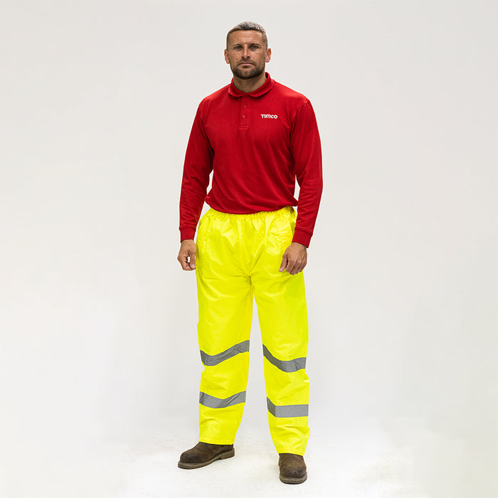 Hi-Visibility Elasticated Waist Trousers - Yellow