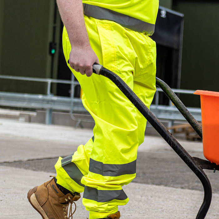 Hi-Visibility Elasticated Waist Trousers - Yellow