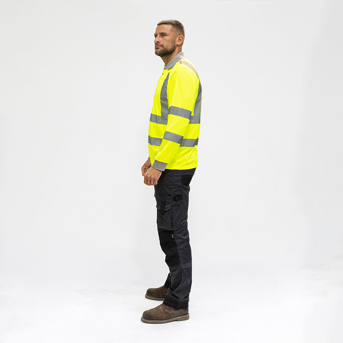 Hi-Visibility Polo Shirt - Long Sleeve - Yellow