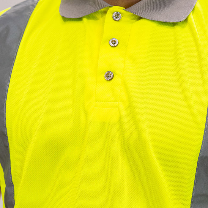 Hi-Visibility Polo Shirt - Long Sleeve - Yellow