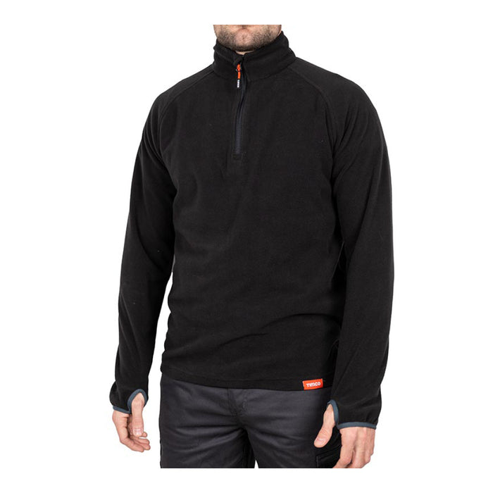 Half Zip Overhead Fleece -Black