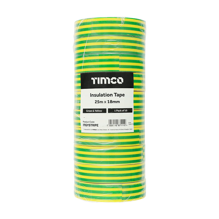 PVC Insulation Tape - Green & Yellow Stripe