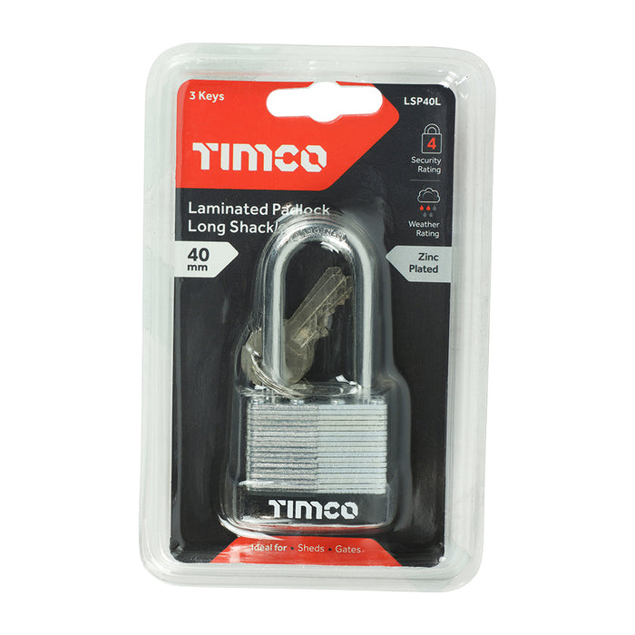 Laminated Padlock Long Shackle