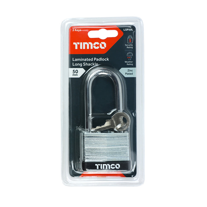 Laminated Padlock Long Shackle