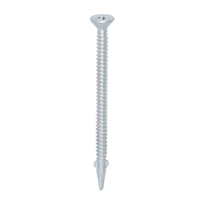 Metal Construction Timber to Light Section Screws - Countersunk - Wing-Tip - Self-Drilling - Exterior - Silver Organic