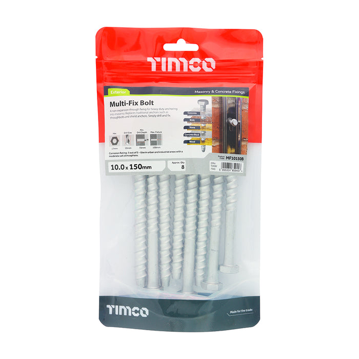 Masonry Bolts - Hex - Exterior - Silver