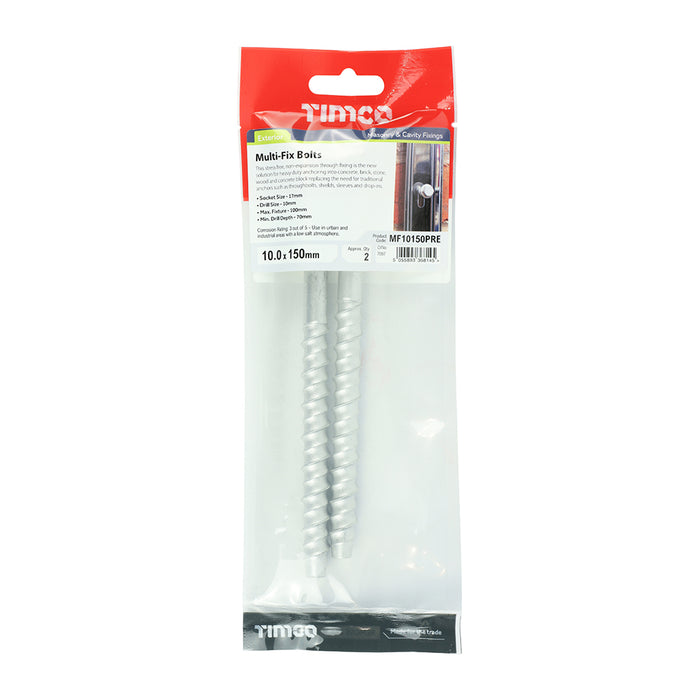 Masonry Bolts - Hex - Exterior - Silver