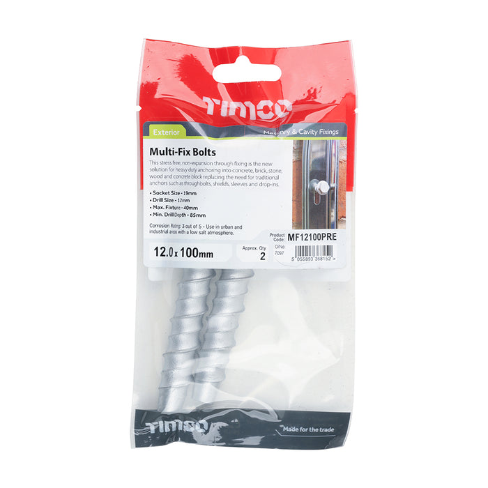 Masonry Bolts - Hex - Exterior - Silver