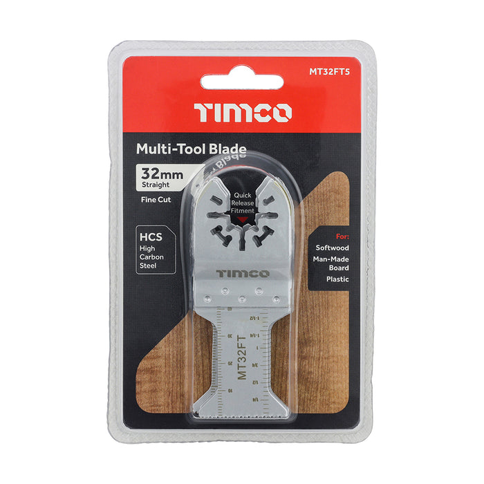 Multi-Tool Blades - Straight Fine - For Wood - 5pcs