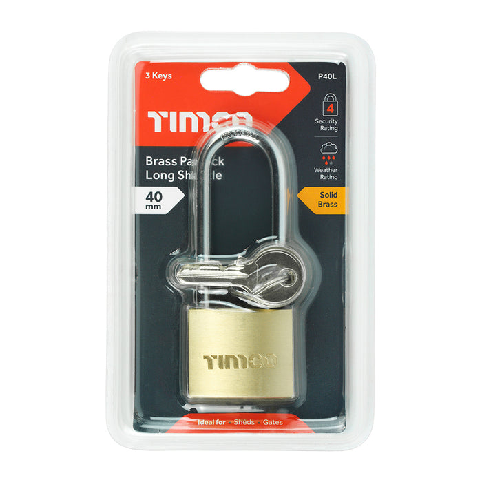 Brass Padlock Long Shackle