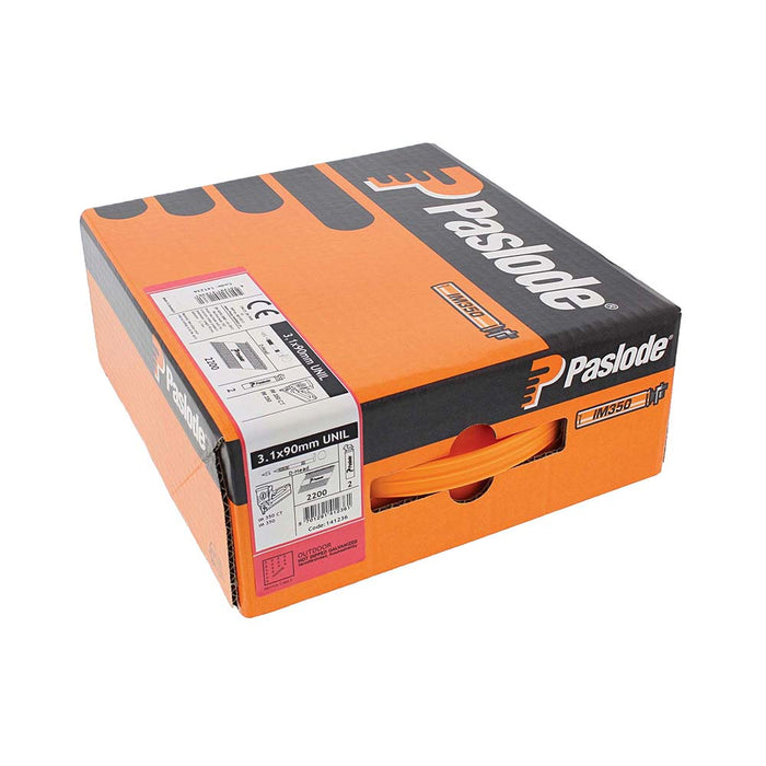 Paslode IM350+ Nails & Fuel Cells Trade Pack - Unilock Shank - Hot Dipped Galvanised - 141236