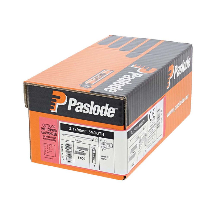 Paslode IM350+ Nails & Fuel Cells Retail Pack - Plain Shank - Hot Dipped Galvanised - 141267