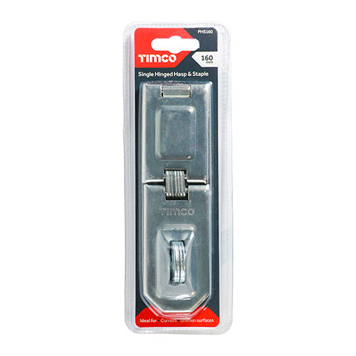 Single Hinged Hasp & Staple - Zinc