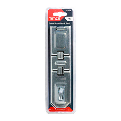 Double Hinged Hasp & Staple - Zinc