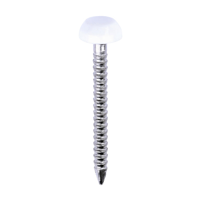 Polymer Headed Pins - A4 Stainless Steel - White